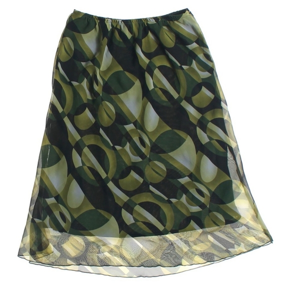 Clio Vintage Geometric Circle Pattern Skirt M - Picture 7 of 7